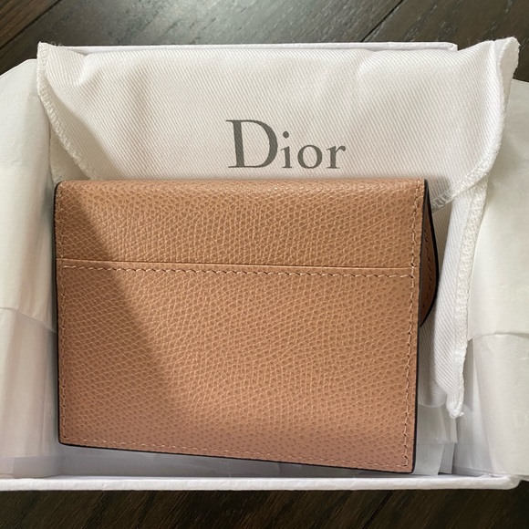 DIOR Saddle Flap Card Holder - Blush Grained Calfskin - Picture 4 of 6